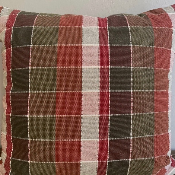 Oversized Woven Grid Square Throw Pillow Red/Green - Threshold Studio McGee - Picture 7 of 7